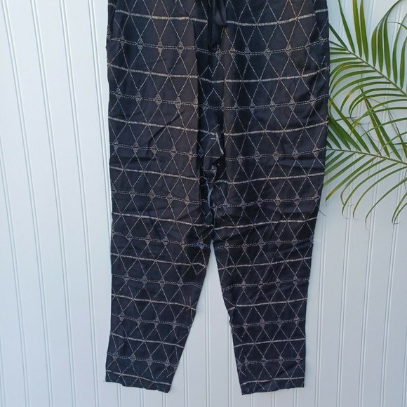 Madewell Diamond Dot  Sleeveless Jumpsuit Size XS  Black Cream Tribal Boho - Picture 5 of 11